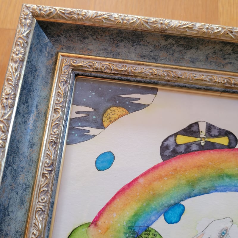 水彩画「虹の空色」 | 茅野カヤ Kaya Kayano's STORE