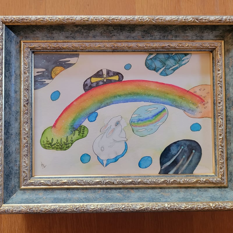 水彩画「虹の空色」 | 茅野カヤ Kaya Kayano's STORE