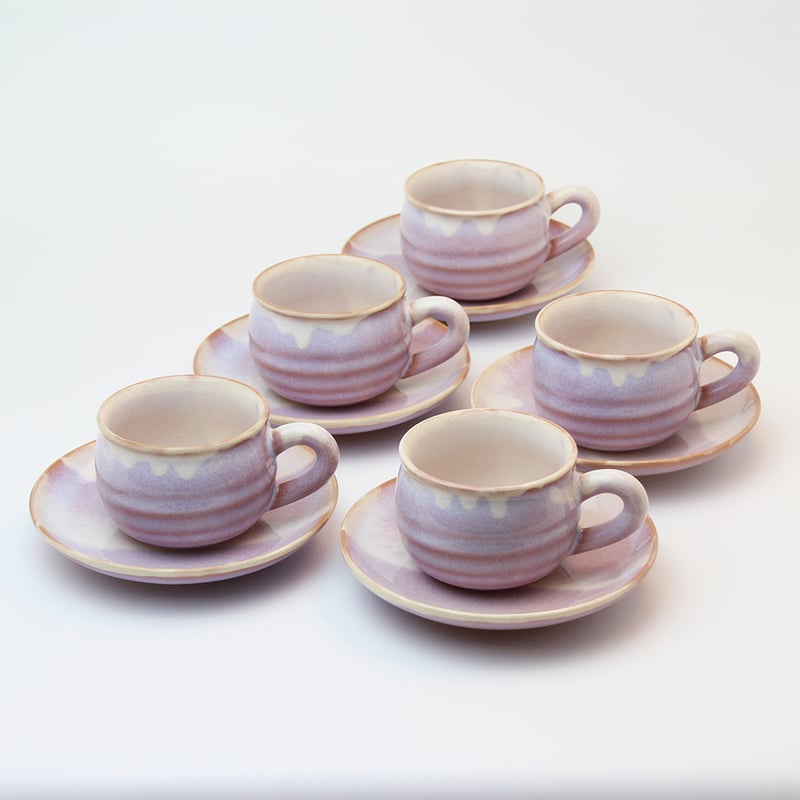 萩むらさき丸珈琲セット（化粧箱）｜萩焼窯元 萩陶苑 椿秀窯 ギフト