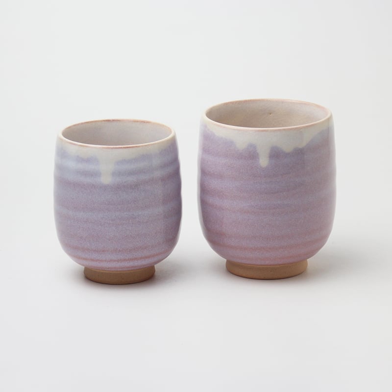 萩むらさき組湯呑(化粧箱)｜萩焼窯元 萩陶苑 椿秀窯 ギフト | HAGIYAKI
