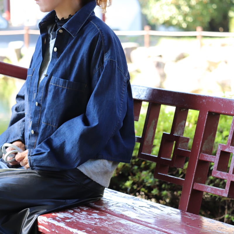 クロップドデニムシャツ【71521】日本製 | nineteen bloom color