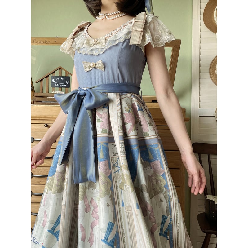 Rabbit＆Angel エンジェルスリーブジャンパースカート サックス