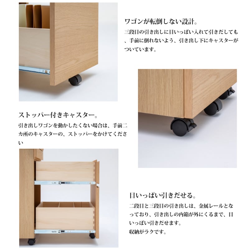 カリモク デスクワゴン ボナ シェルタ ST0057XR 幅40.8cm/奥行60cm