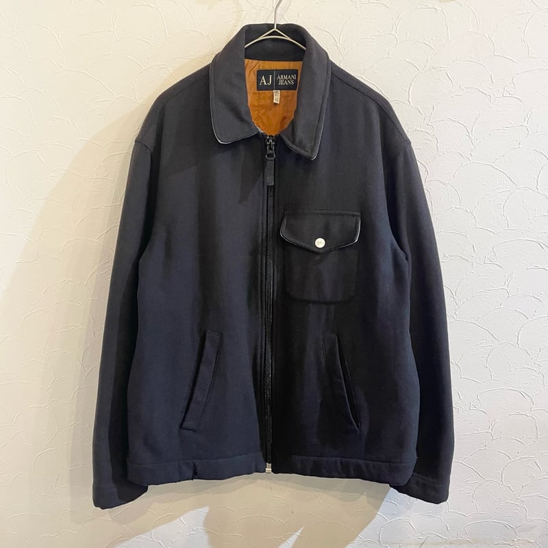 90s Armani Jeans Wool Zip up Jacket 52 made in