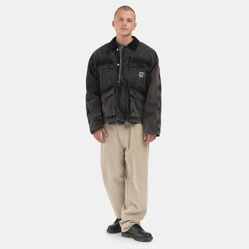 STUSSY / WASHED CANVAS SHOP JACKET / BLACK | So
