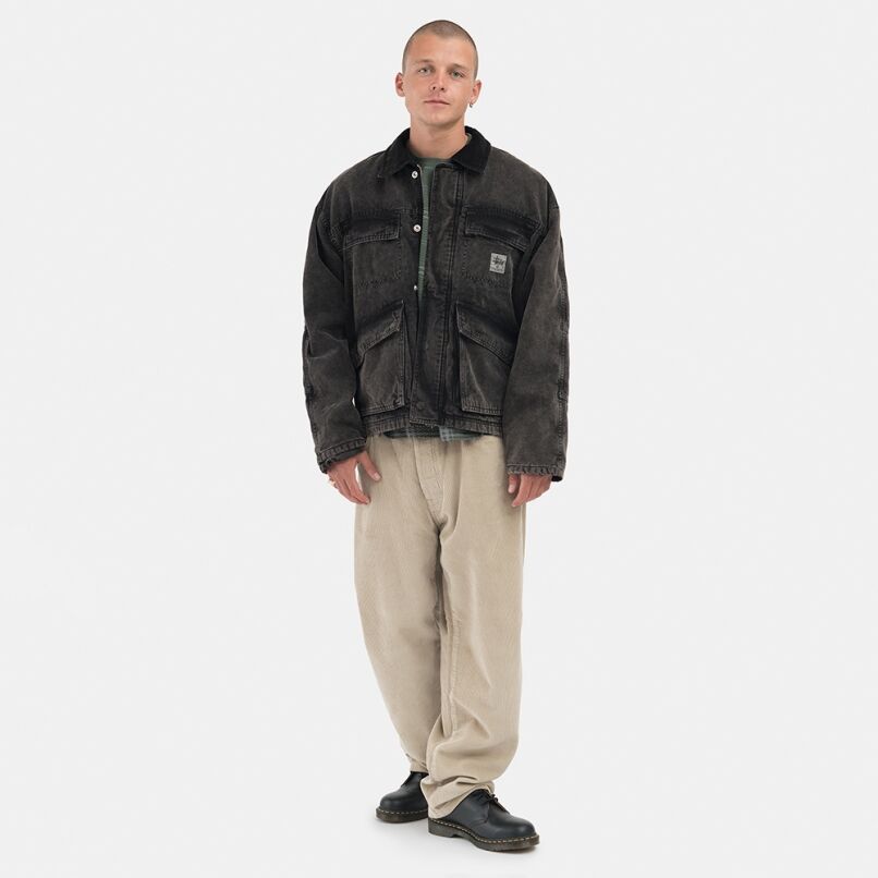 STUSSY / WASHED CANVAS SHOP JACKET / BLACK | So