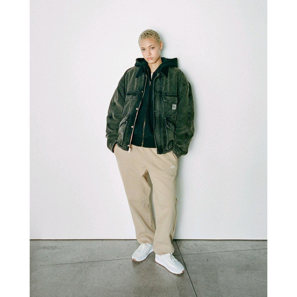 STUSSY / WASHED CANVAS SHOP JACKET / BLACK | So