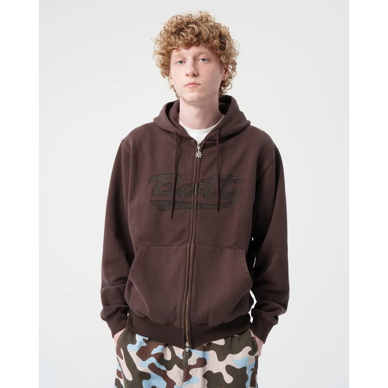 BoTT / WASHED SCRIPT LOGO ZIP HOODIE / WASHED B
