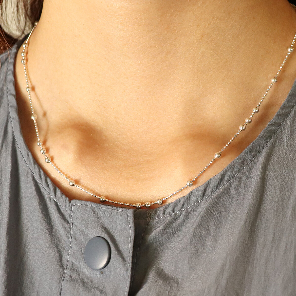 メキシカンジュエリー ボールチェーンネックレス シルバー