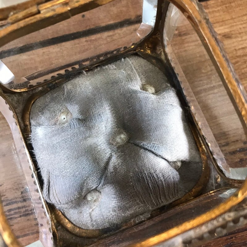 フランス】アンティーク 5面べベルガラスジュエリーボックス AN7-2