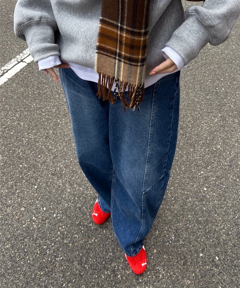 再入荷】barrel leg wide denim / vintage blue | Nalm.