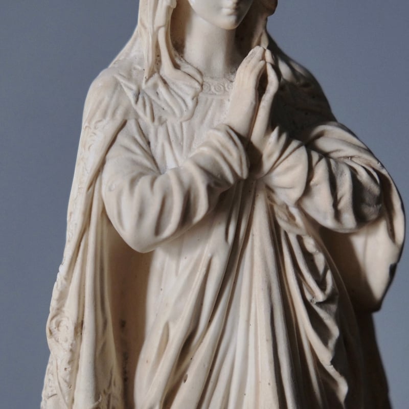 石膏 聖母マリア像 h31cm フランス アンティーク 0501536 | jinen_ant