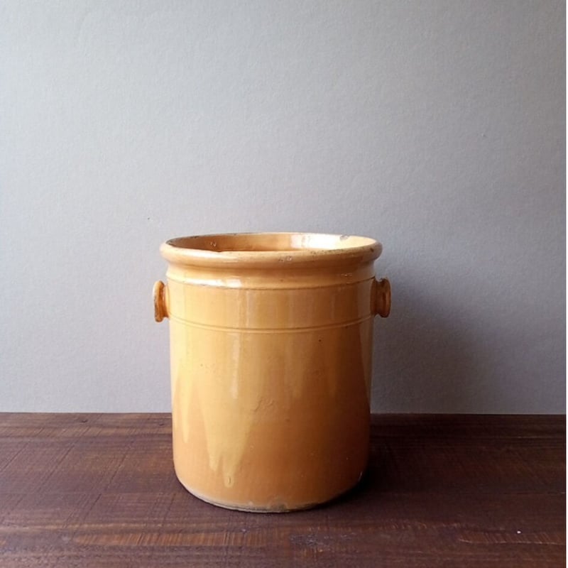 フランスアンティーク 南仏の大きな黄色のポット | フランス