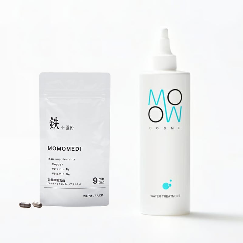 定期】鉄+亜鉛 MOMOMEDI＋ウォータートリートメント 400ml SET | MOMO