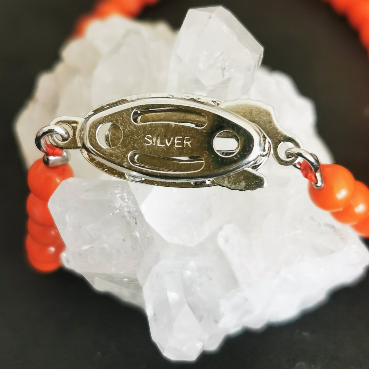 天然オレンジコーラル（珊瑚）ブレスレット/ シルバー925 | ジュエリー春日
