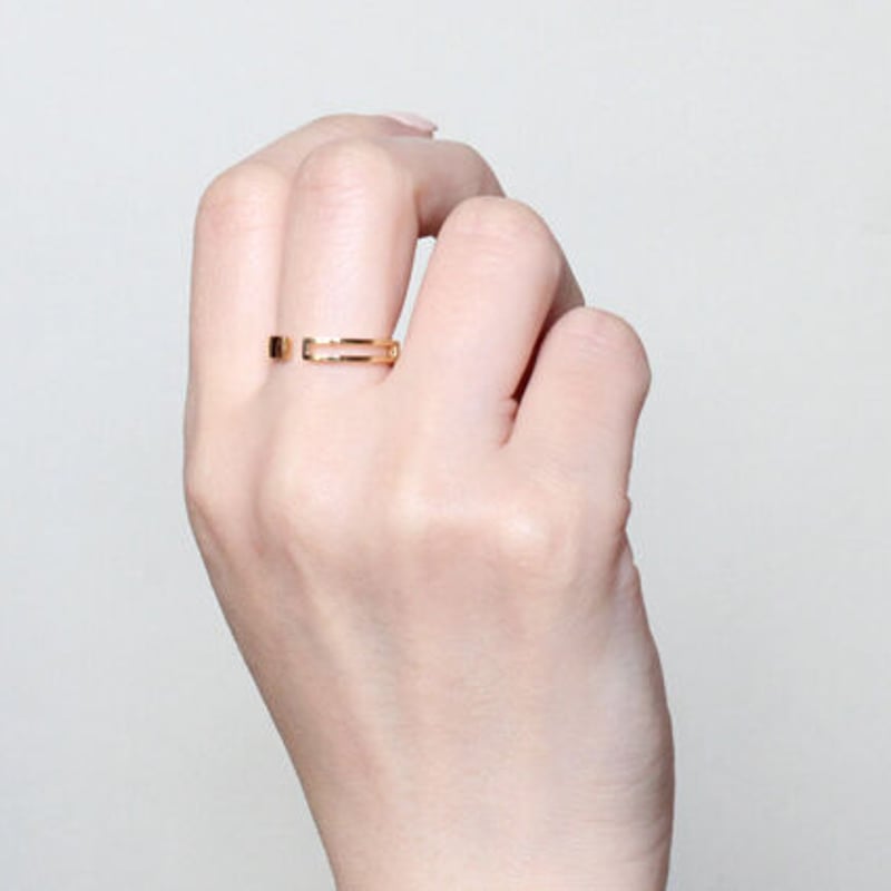 Frame》 K18/K10 レクタングル オープンリング// K18/K10 Recta