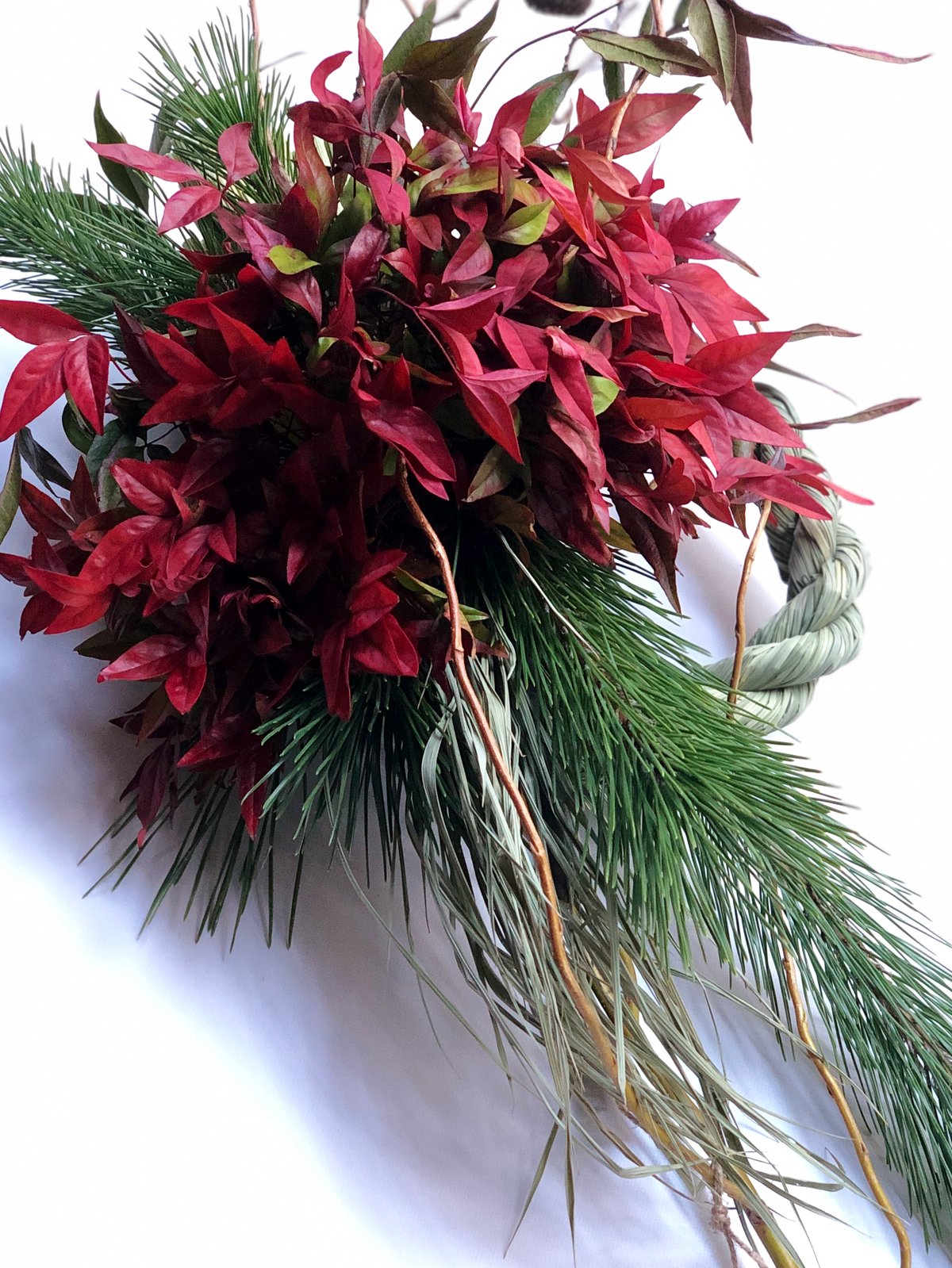 おたふく南天と松のお正月飾り | botanical driedflower works