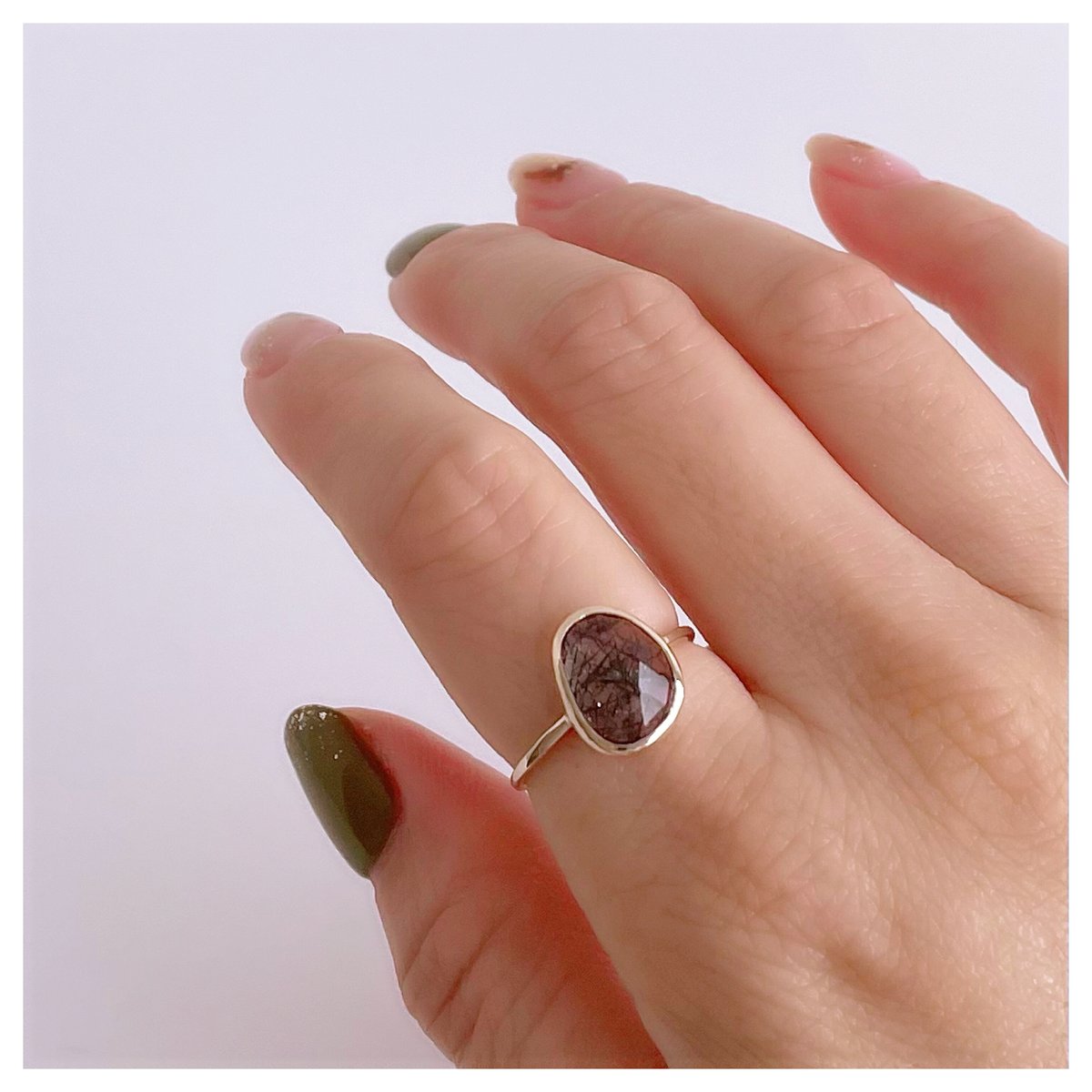 ブラックルチルクォーツ リング【K10/10号】 | soeru jewelry