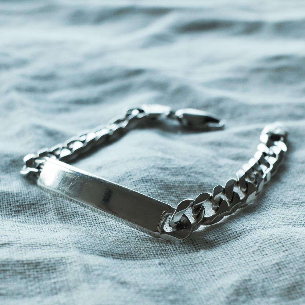 英国 ヴィンテージ】IDブレスレット ホールマーク：バーミンガム