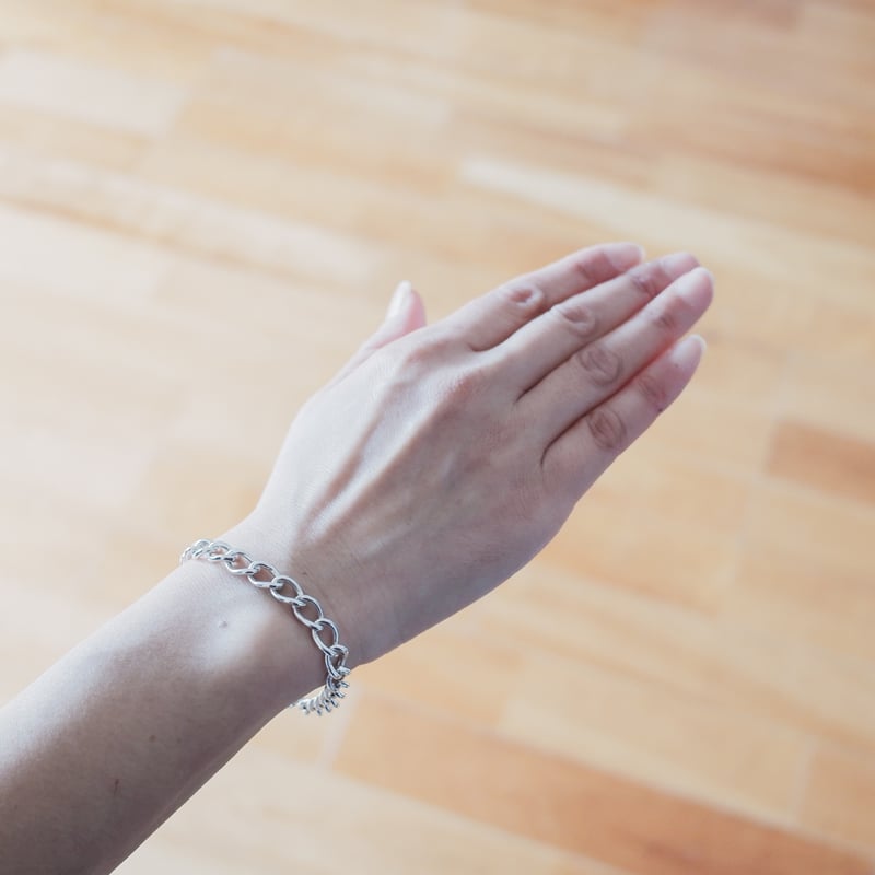 英国製 1965年 ヴィンテージ 】シルバーチェーンブレスレット ホール