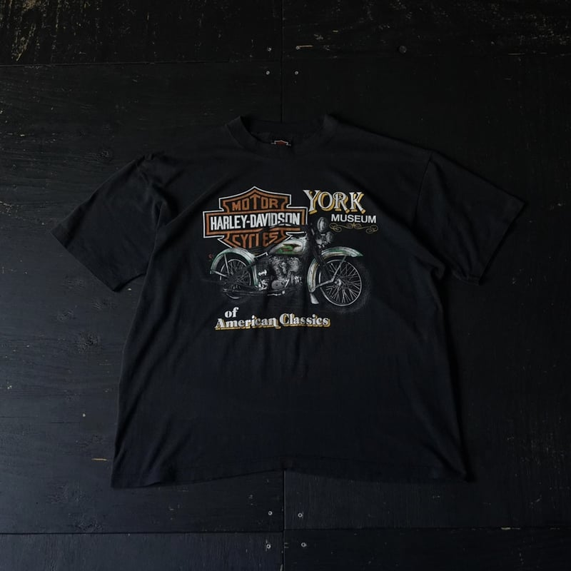 Harley Davidson Printed T-Shirt(80s XL 袖シングルステッ