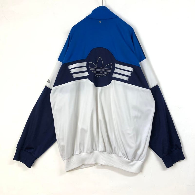 アディダスオリジナルス ジャージ トラックジャケット 刺繍 ロゴ 青