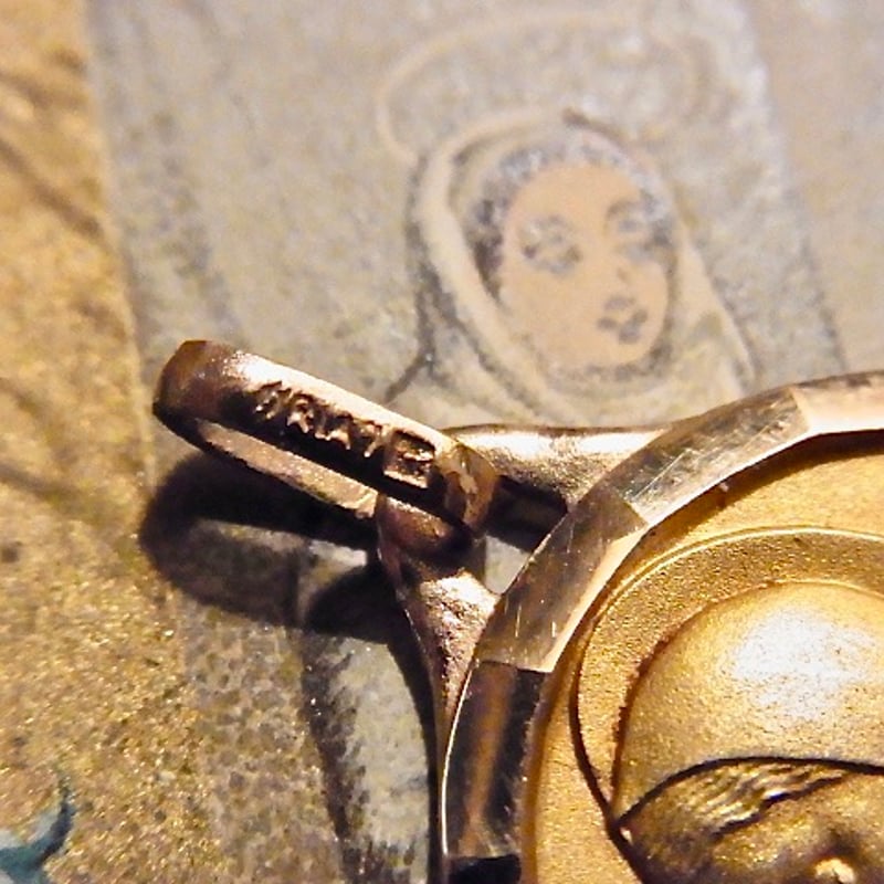 フランス アンティーク 聖母マリア ゴールドプレート メダイ ORIA C