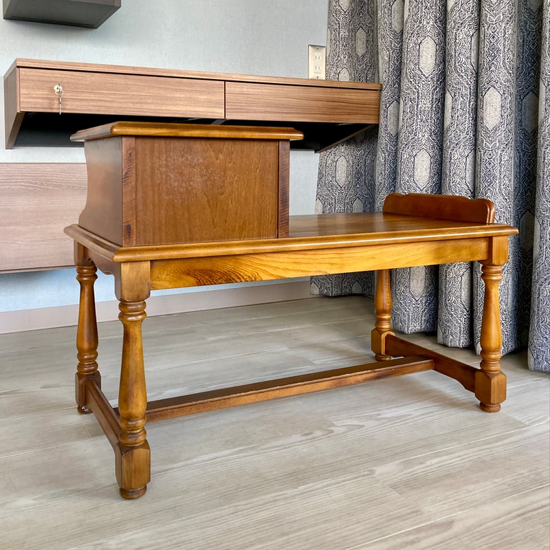 ジャパンヴィンテージ】オールドカリモク テレフォンベンチ