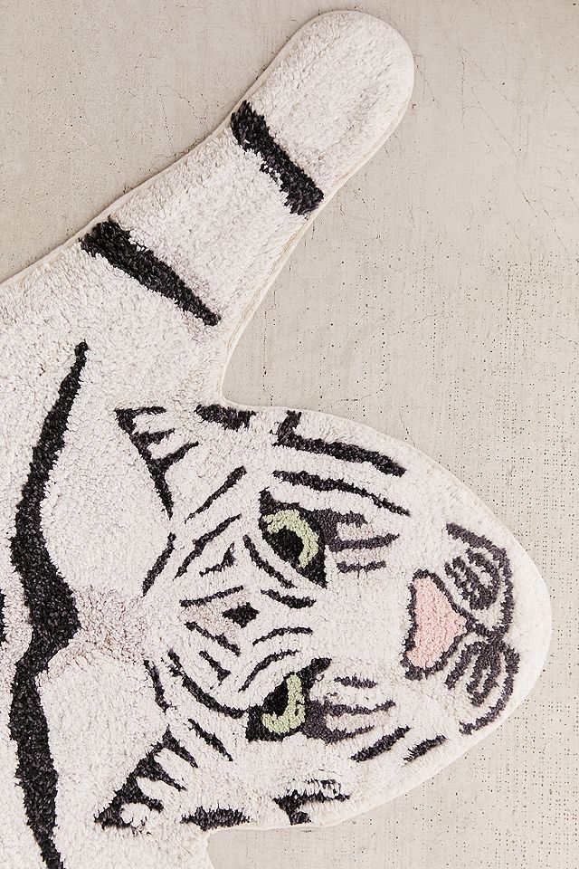 White Tiger Bath Mat | Urban Outfitters UK
