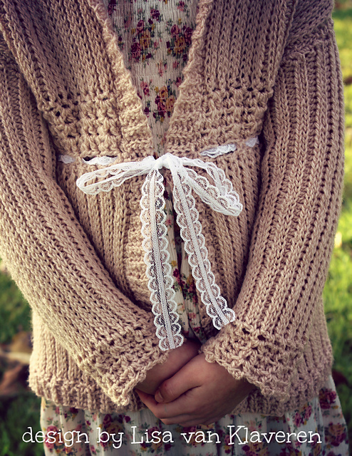 Ravelry: Tie a Ribbon Cardigan pattern by Lisa van Klaveren