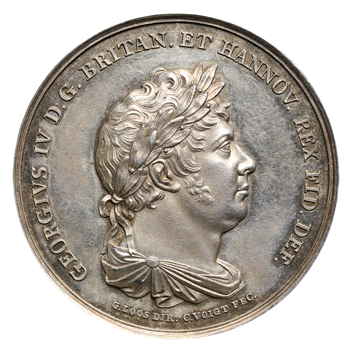ドイツ ハノファー 英国王ジョージ4世戴冠記念 銀メダル 1821