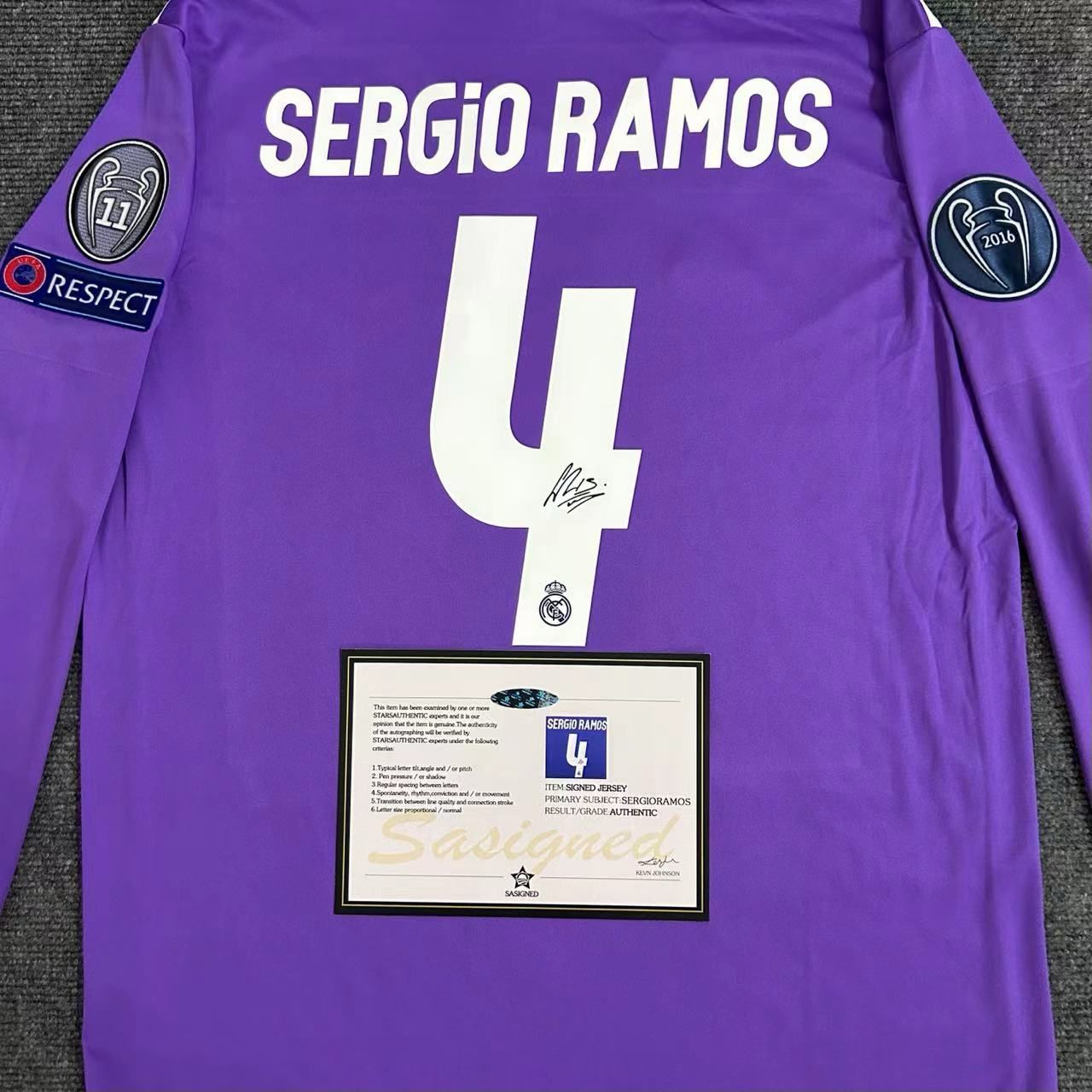 Sergio Ramos SIGNED Real Madrid 16/17 Purple and 50 similar items
