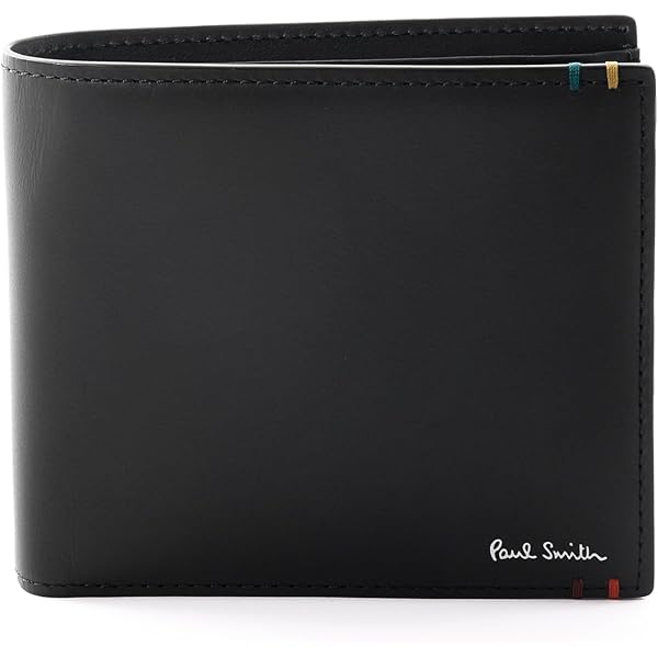 Amazon | [ポールスミス] 二つ折り財布 小銭入れ無し メンズ ブラック