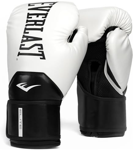Amazon | Everlast Elite 2 Boxing Gloves (White/Black, 16oz