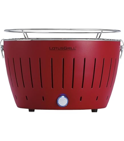 Amazon | 無煙炭火バーベキューコンロ ロータスグリル レッド