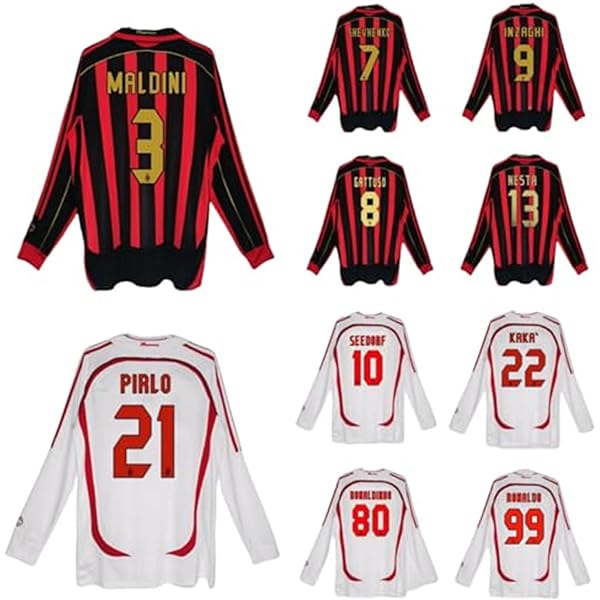 Amazon.co.jp: 復古 95-96 ACミラン ユニフォーム 背番号18 ロベルト