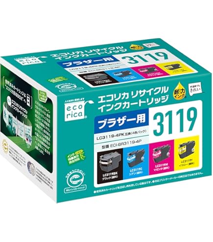 Amazon.co.jp: ジット ブラザー（BROTHER） LC3119-4PK 対応 4色パック