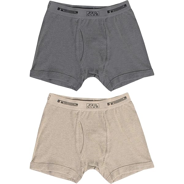 Pro Club Men's 2-Pack Comfort Soft Cotton Boxer Brief, Black