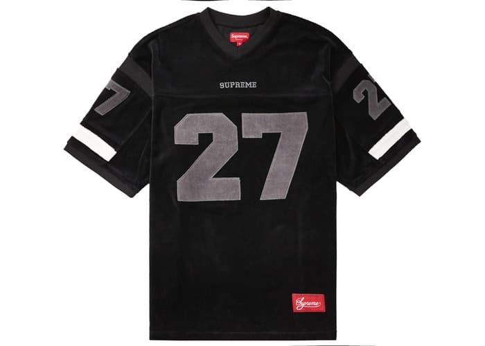 Supreme Velour Football Jersey Black - StockX News