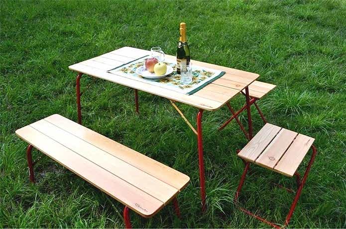 カステルメルリーノ テーブル ベンチ セット レッド カステルメル