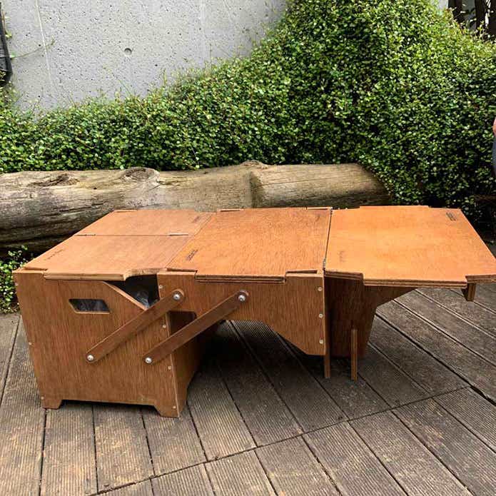 ギミック満載な収納ボックス「ECC BOX」がさらに進化！テーブルとして