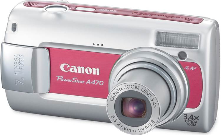 Canon PowerShot A470 (Red) 7.1-megapixel digital camera with 3.4X