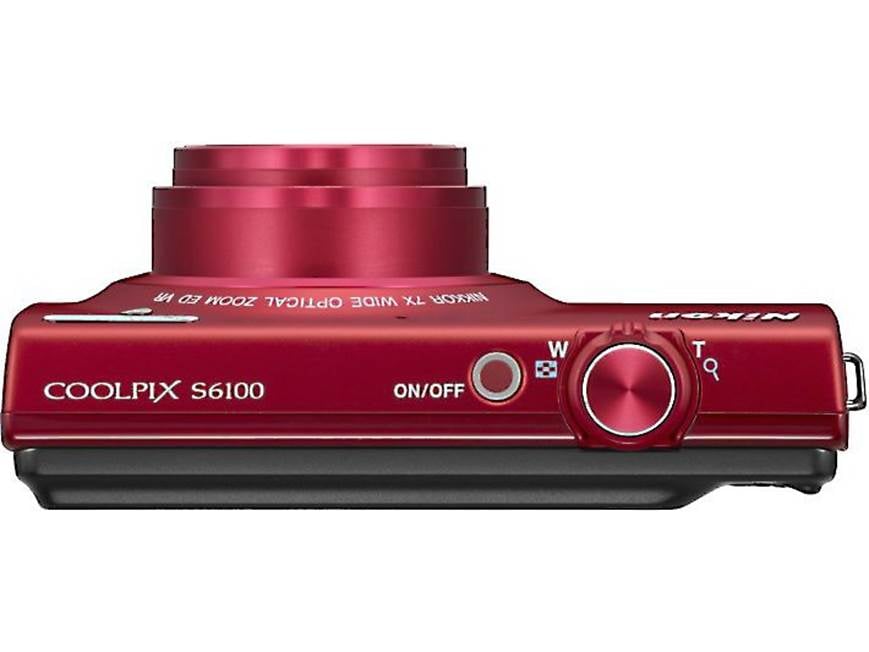 Nikon Coolpix S6100 (Red) 16-megapixel digital camera with 7X