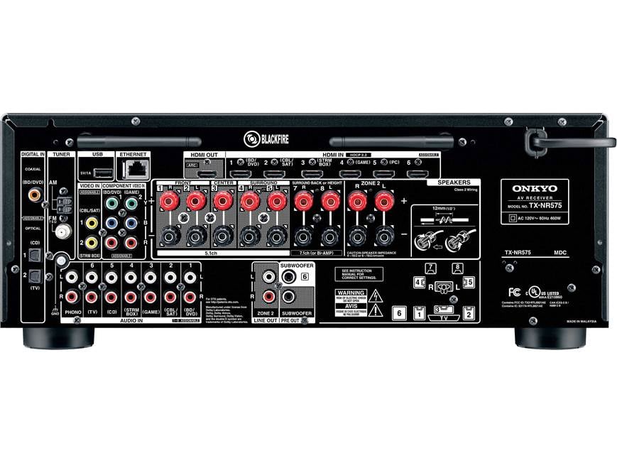 Onkyo TX-NR575 7.2-channel home theater receiver with Wi-Fi