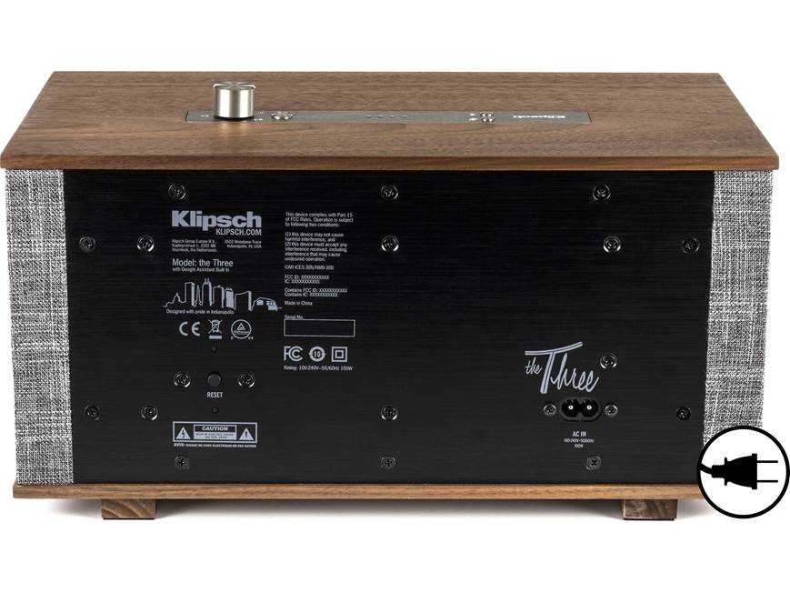 Klipsch The Three with Google Assistant (Walnut) Wireless powered