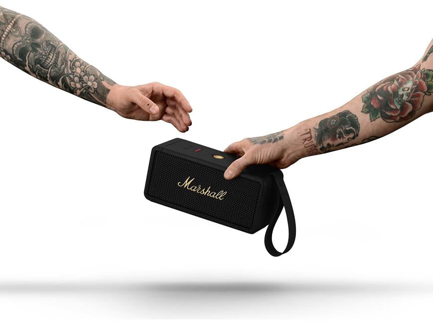Marshall Middleton (Black and Brass) Waterproof portable Bluetooth
