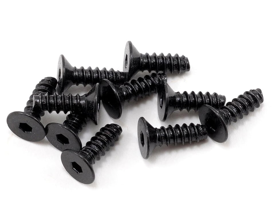 Axial 2.6x8mm Self Tapping Flat Head Screw (Black) (10) [AXIA0413
