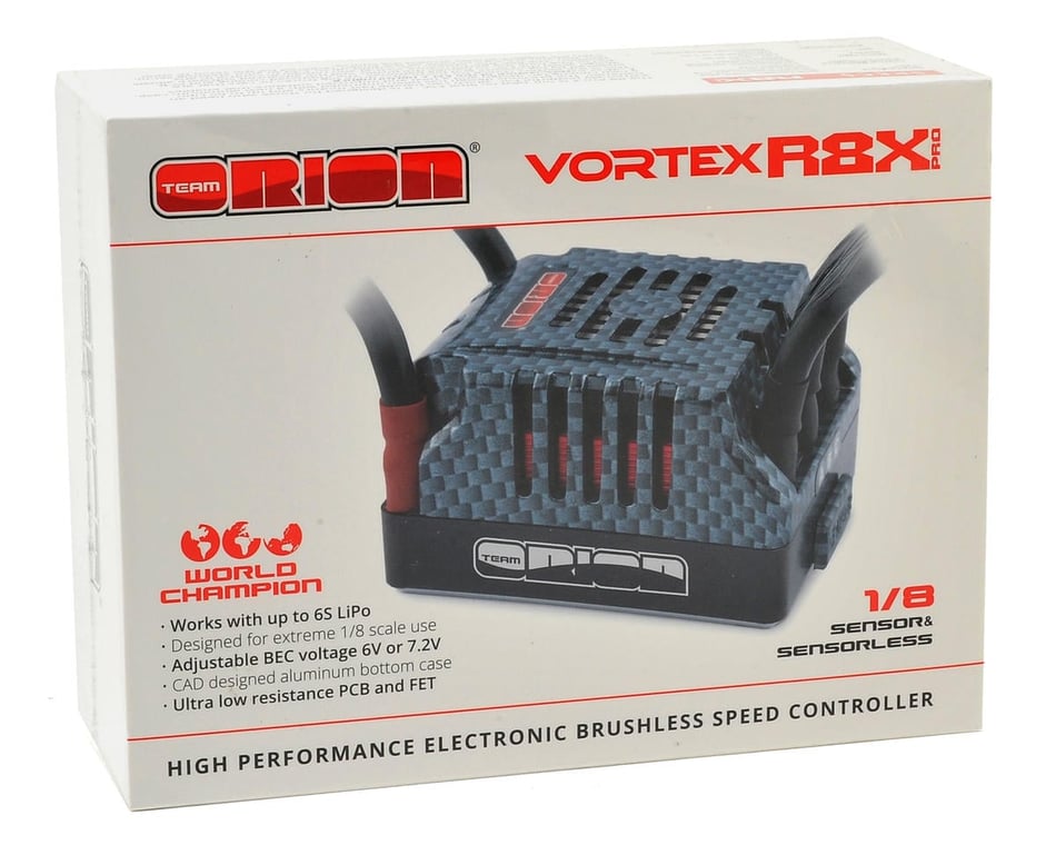 Team Orion Vortex R8 ProX Extreme 1/8 Scale Brushless ESC (220A, 2