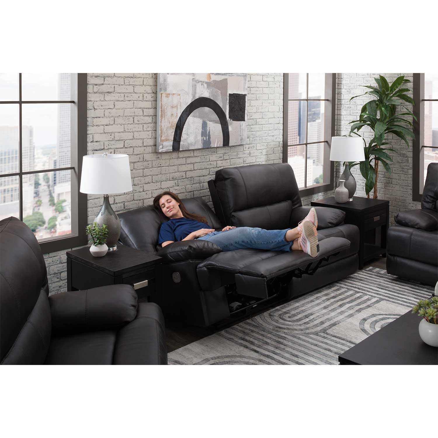 Eclipse Leather Dual Power Zero Gravity Recliner | 0KK-658PR | AFW.com