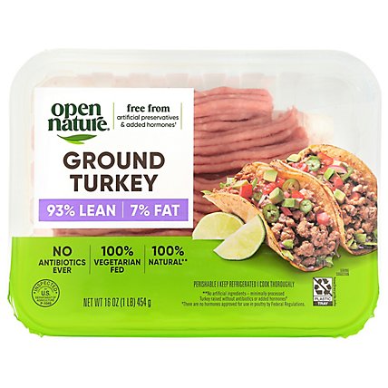 Open Nature 93% Lean 7% Fat Ground Turkey - 16 Oz - safeway